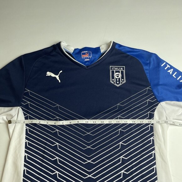 Puma Italia FIGC Soccer Jersey Men Large Blue Stripes Dry Cell Italy - Picture 7 of 12